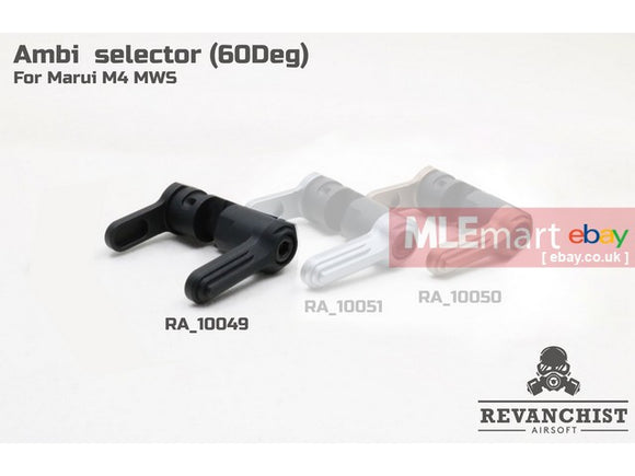 MLEmart.com - Revanchist Ambi Selector ( 60 Deg ) Type B For Marui M4 MWS GBBR ( Black)