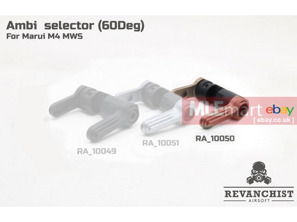 MLEmart.com - Revanchist Ambi Selector ( 60 Deg ) Type B For Marui M4 MWS GBBR ( Tan )