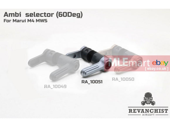 MLEmart.com - Revanchist Ambi Selector ( 60 Deg ) Type B For Marui M4 MWS GBBR ( Grey )