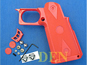 Shooters Design Real Pistol Grip For Marui Hi Capa 5.1 Government (Red) - MLEmart.com