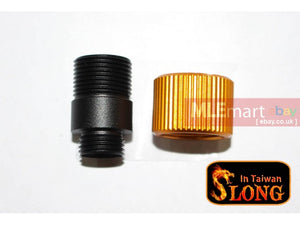 SLONG Aluminum Muzzle Adapter W/Thread Protector for WE GBB (Type X-Gold  )+11 to -14mm) - MLEmart.com