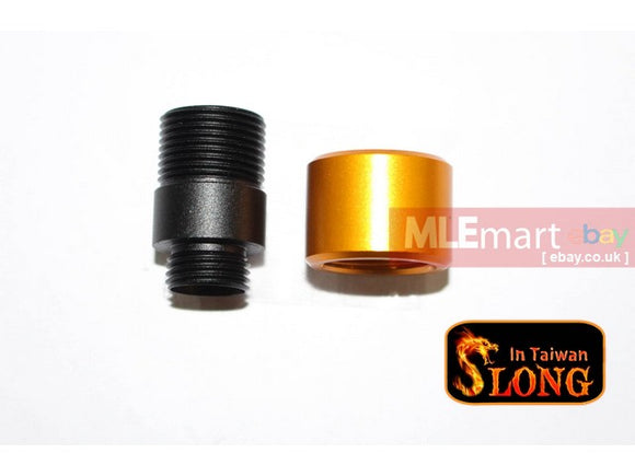 SLONG Aluminum Muzzle Adapter W/Thread Protector for WE GBB (Type A-Gold )+11 to -14mm) - MLEmart.com