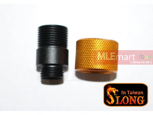 SLONG Aluminum Muzzle Adapter W/Thread Protector for WE GBB (Type C-Gold  )+11 to -14mm) - MLEmart.com