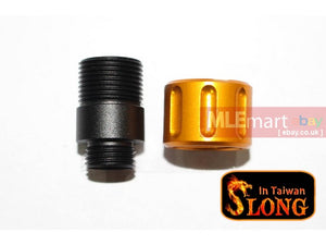 SLONG Aluminum Muzzle Adapter W/Thread Protector for WE GBB (Type E-Gold )+11 to -14mm) - MLEmart.com