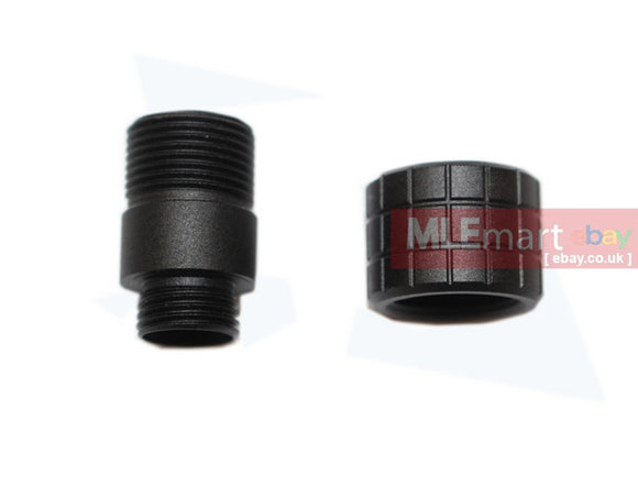 SLONG Aluminum Muzzle Adapter W/Thread Protector for WE GBB (Type D-BK )+11 to -14mm) - MLEmart.com