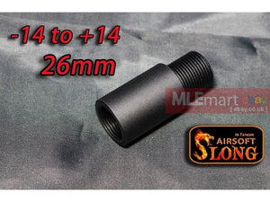 SLONG Aluminum extension 14mm cw to14mm ccw outer barrel (26mm-Black) - MLEmart.com