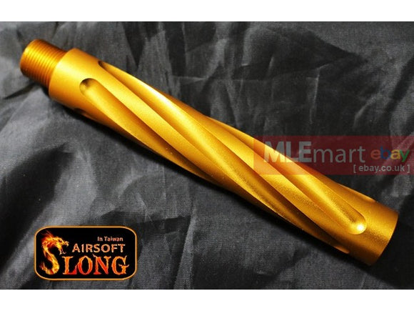 SLONG Aluminum extension M4 outer barrel Type D (117mm-Gold) - MLEmart.com