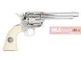 Umarex SAA .45 Co2 (GK Custom 6mm Version) Metal Revolver (Nickel Pearl) - Cowboy Police Version (by WinGun) - MLEmart.com