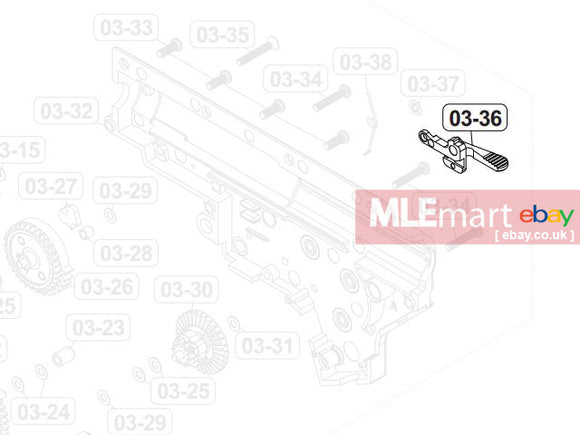 VFC HK416A5 AEG Right Side Trigger Latch ( 03-36 ) ( V02CLRV032 ) - MLEmart.com