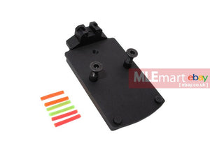 MLEmart.com - Wii Tech Glock series (T.Marui, WE) CNC Aluminium RMR Fiber Optic High Rear Sight