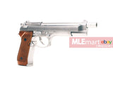 WE Metal M92F GBB Pistol with Long barrel (Silver) - MLEmart.com