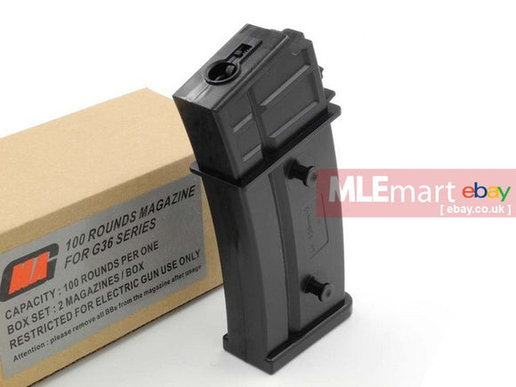 MLEmart.com - MAG 100rd Magazine for G36 Series AEG (2pcs)