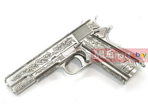 WE M1911A1 Classic Floral Pattern GBB Pistol (Silver) - MLEmart.com