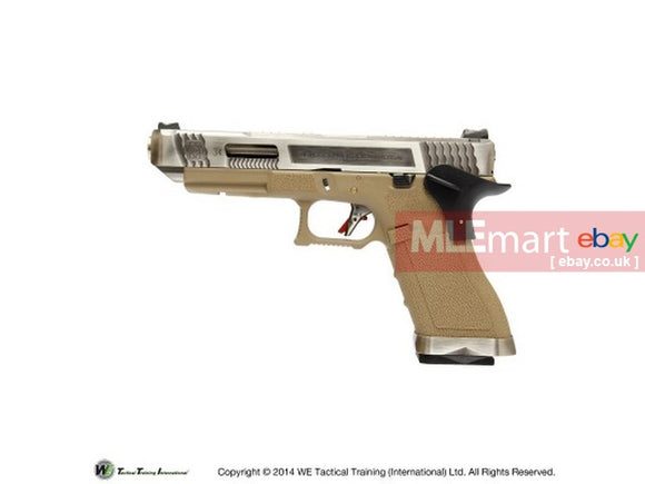 WE G34 GBB Pistol (Silver Slide,Tan Frame,Silver Barrel) - MLEmart.com