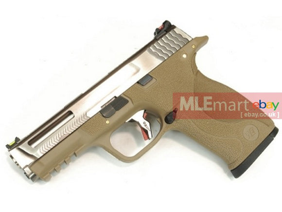 WE N&P XW40 Force Stealth Slide BIG BIRD with Silver Barrel GBB - 2 Tone Tan Frame - MLEmart.com