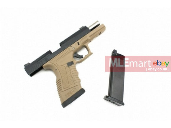 WE GP1799 GBB Pistol (Black Slide,Tan Frame,Silver Barrel ) - MLEmart.com