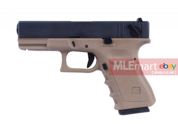 WE Metal Slide G23C Fully/Semi Auto GBB Pistol -Dark Earth - MLEmart.com