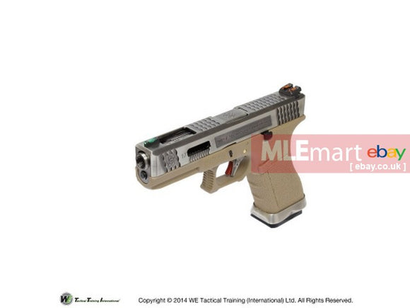 WE G17 GBB Pistol (Silver Slide, Tan Frame, Silver Barrel) - MLEmart.com