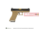 WE G18C GBB Pistol (Black Slide,Tan Frame,Gold Barrel) - MLEmart.com