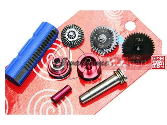 SHS M4 High Torque 13:1 Gear Tune-Up Set with 15 Full Steel Teeth Piston (Blue) - MLEmart.com