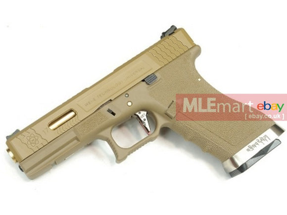 WE G17 GBB Pistol (Tan Slide, Tan Frame, Silver Barrel) - MLEmart.com