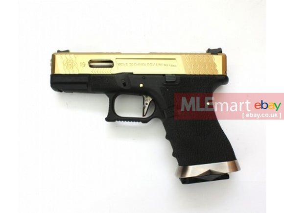 WE G19 GBB Brand War Ver (Gold Slide,Black Frame,Silver Barrel) - MLEmart.com