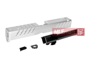 5KU CNC Slide and Barrel Kit Type 5 for Marui G17 GBB (Silver) - MLEmart.com